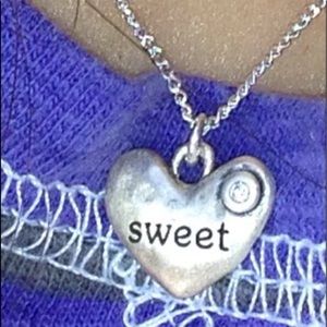 Silpada sweet heart necklace with diamond